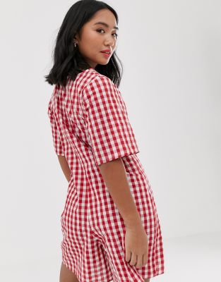 women's gingham playsuit