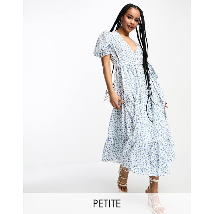 Petite wrap dress with tie waist sales