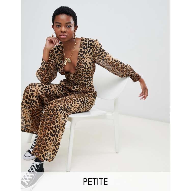 Missguided leopard sales print jumpsuit