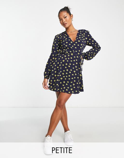 Navy yellow outlet floral dress