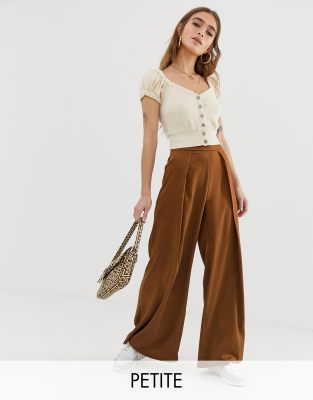 asos petite wide leg trousers