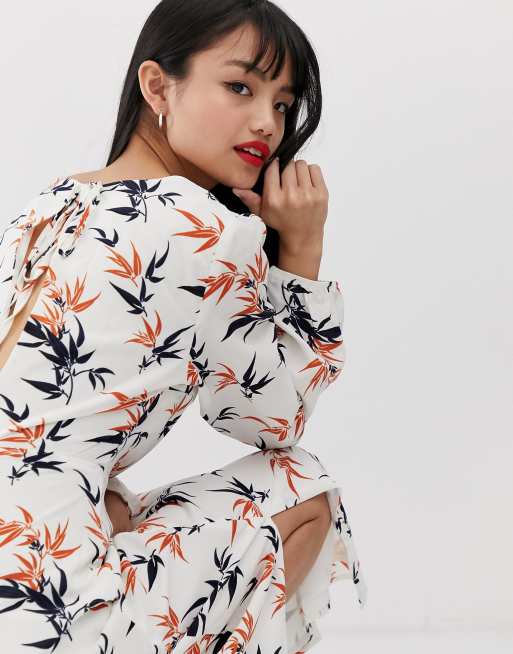 Glamorous Petite knælang midikjole med palmeprint, 3 af 4