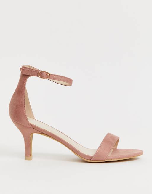 Glamorous rose gold hot sale kitten heel sandals