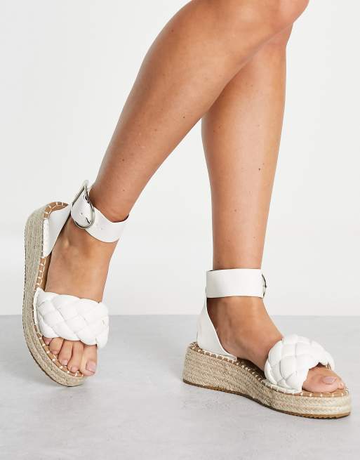 White flatform hot sale espadrille sandals