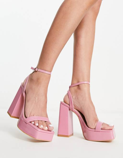 Baby pink patent store heels