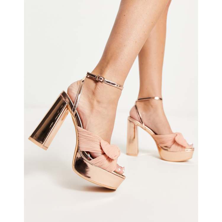 Rose gold 2025 platform high heels