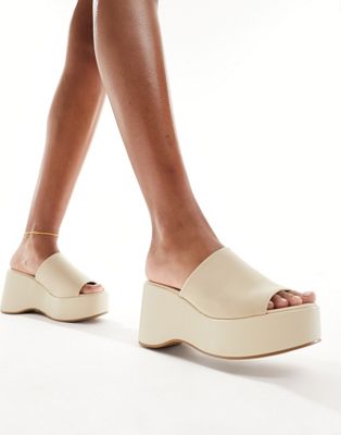 Glamorous Platform Sandals In Beige-neutral