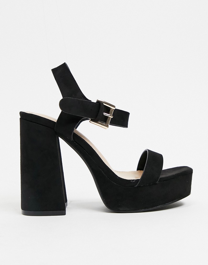 Glamorous platform sandals in black