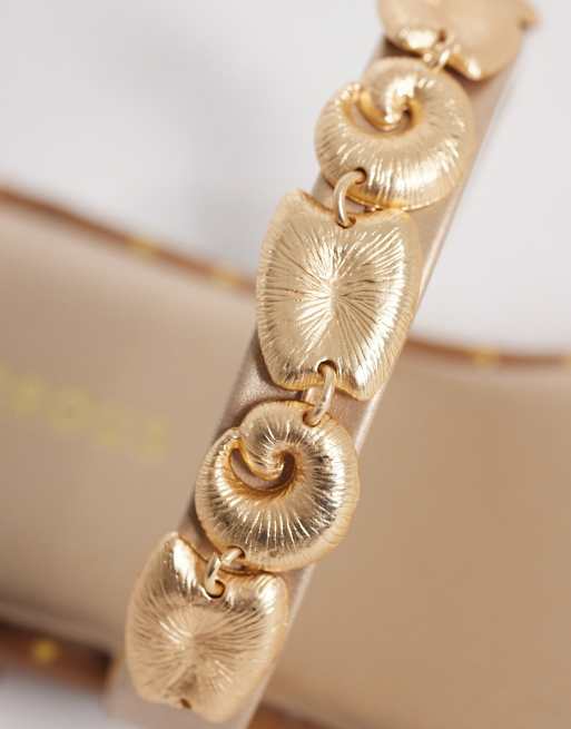 Glamorous - Platte sandalen met goudkleurige schelpen in goud, 4 van 4