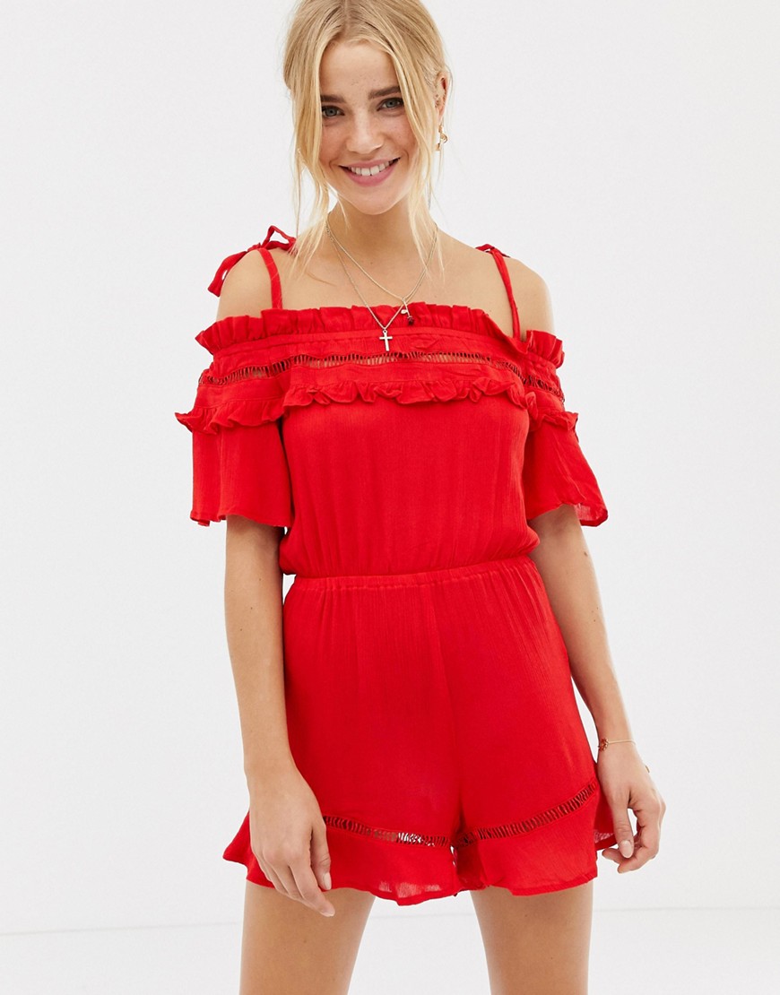 Glamorous playsuit-Red