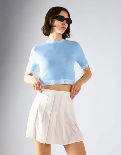 Glamorous Pleated mini skirt in off white - view 1