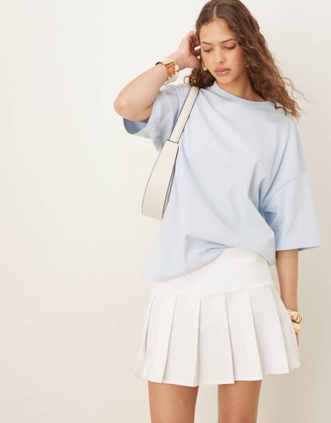 Glamorous Pleated mini skirt in white