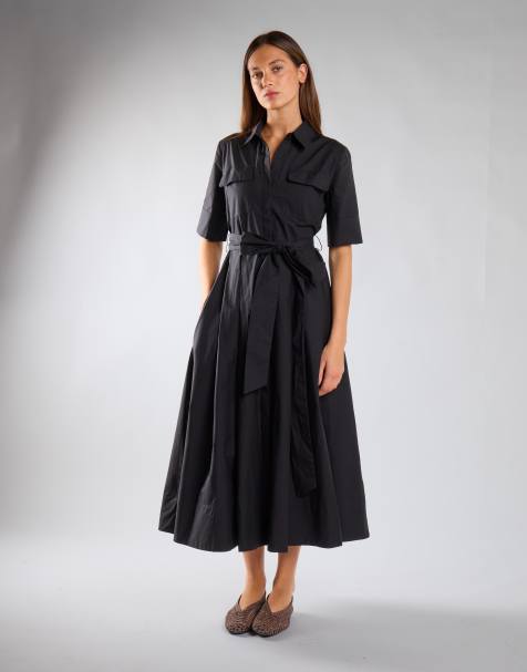Glamorous Pleated tie waist maxi dress in black - view 1