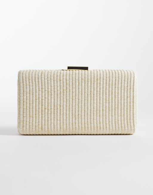 Glamorous - Pochette in paglia rigida color neutro
