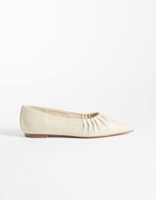 Glamorous Pointed Toe Ruched Ballet Flats In Multi