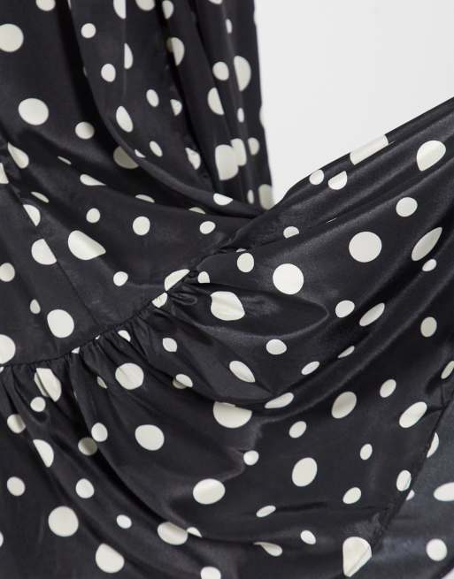 Glamorous – Prickig miniklänning med smock, halsknyt och peplum-modell, 3 av 4