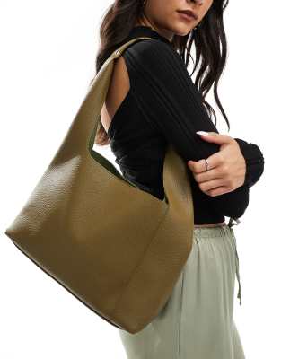 Glamorous PU tote bag in olive green