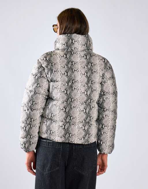 Glamorous Puffer coat in snakeskin pu, 2 of 4