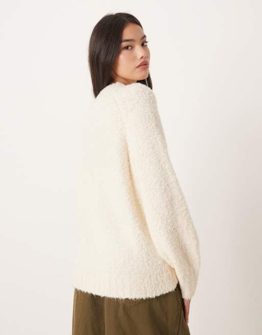 Glamorous - Pull baggy oversize en maille - Écru, 4 de 4