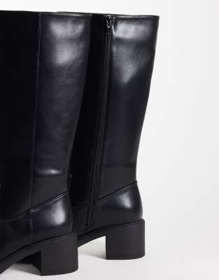 Glamorous Pull On Knee Boots In Black