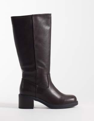 Glamorous Pull On Knee Boots In Brown