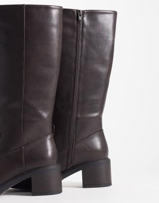 Glamorous Pull On Knee Boots In Black