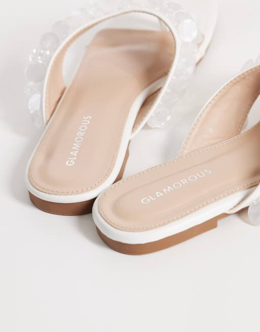 Glamorous - Råhvide klipklappere med skaldesign, 3 af 4
