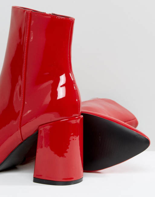 Red cheap vinyl booties