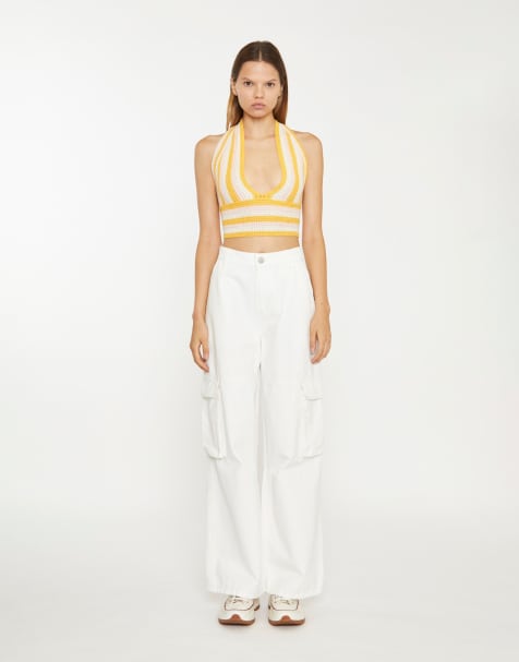 Glamorous Relaxed cargo jeans in off white - view 1