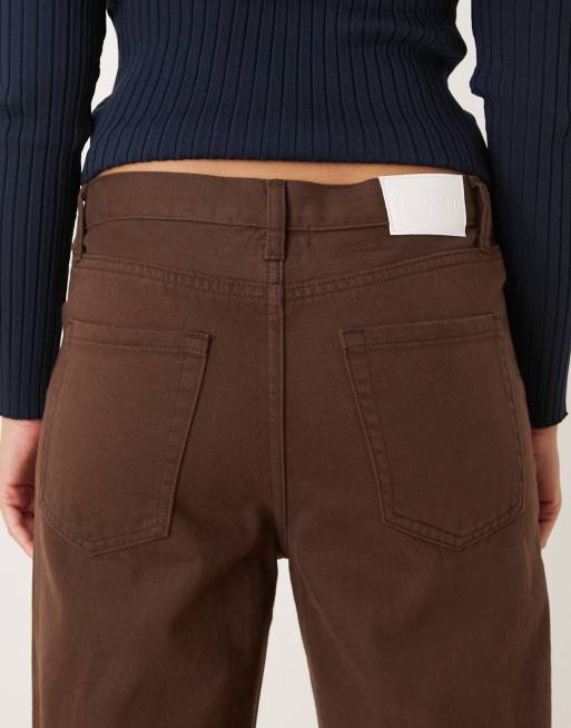 Glamorous Relaxed fit straight jeans in brown, 4 of 5