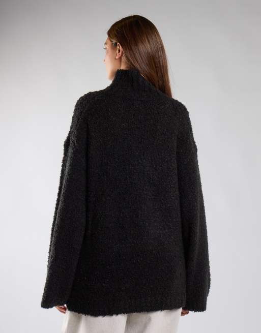 Glamorous Relaxed fit wide-sleeve knit jumper in black, 2 of 4