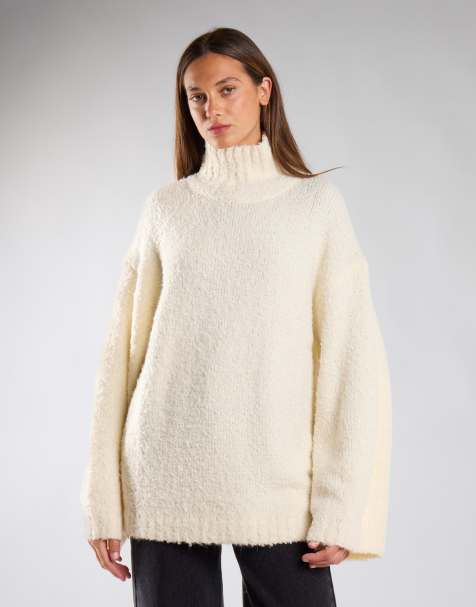 Glamorous Relaxed fit wide-sleeve knit jumper in cream - view 1