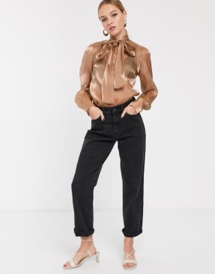 sheer pussybow blouse