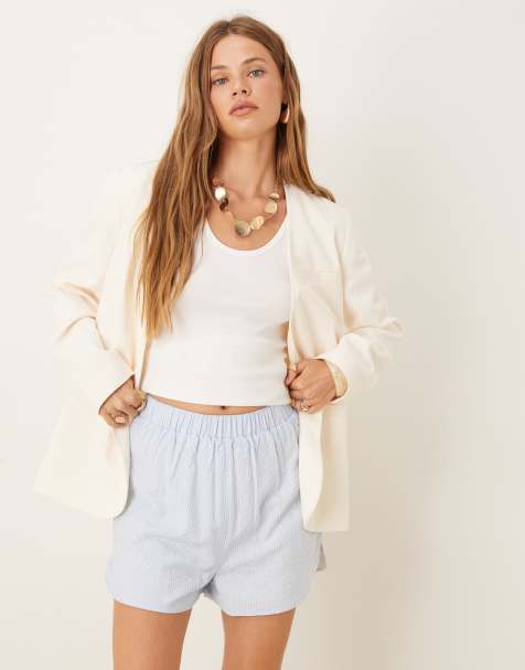 Glamorous Relaxed shorts in light blue stripe - view 1