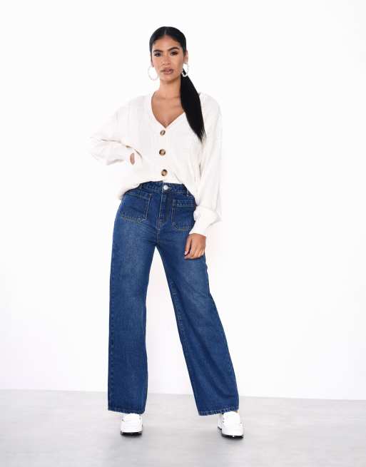 Glamorous Relaxed straight leg in dark blue stonewash, 2 of 3