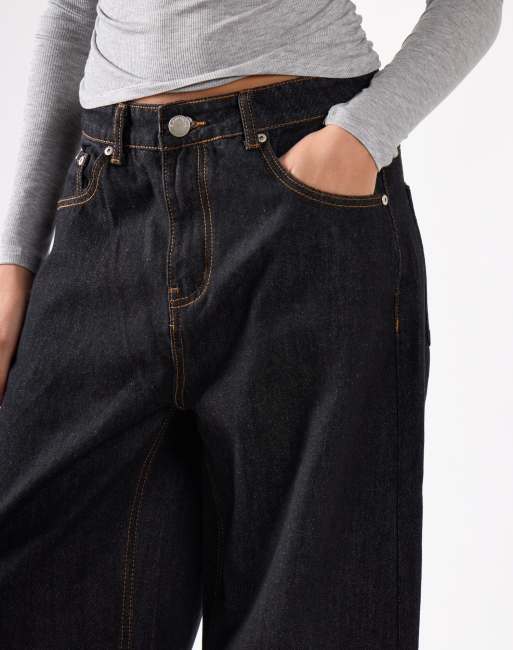 Glamorous Relaxed wide leg denim jeans in indigo, 3 of 4