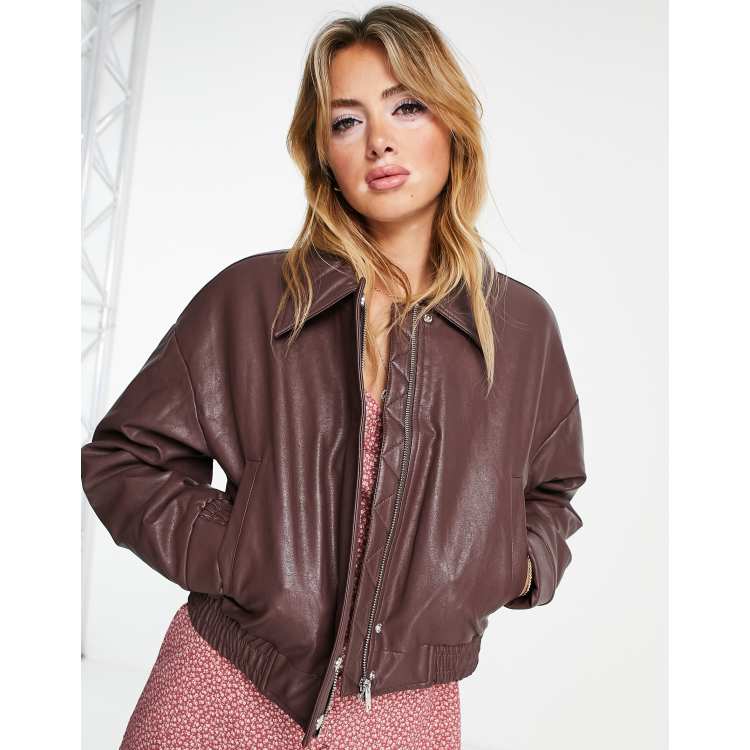 Leather jacket hot sale chocolate colour