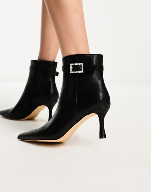 Black ankle store boots medium heel