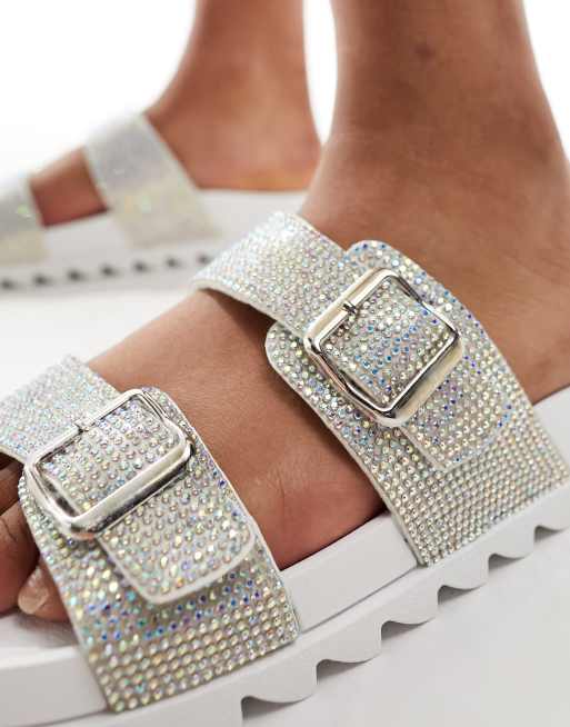 Cheap rhinestone hot sale slides