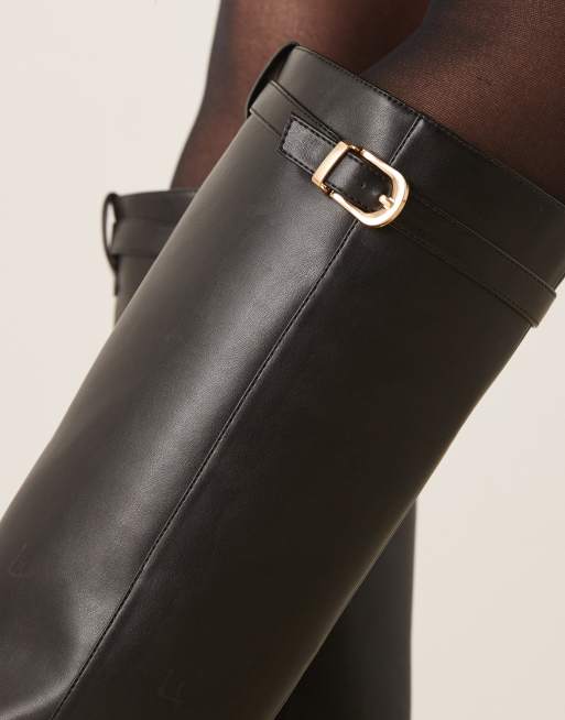 Glamorous riding knee boot with buckle detail in black, 3 of 4