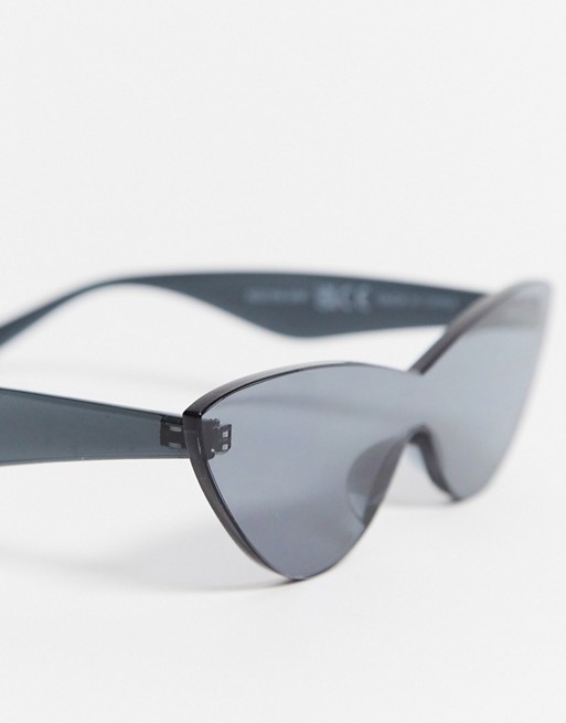 Glamorous rimless cat eye sunglasses in black
