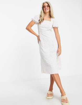 Glamorous square neck midi dress in lilac ditsy - ASOS Price Checker