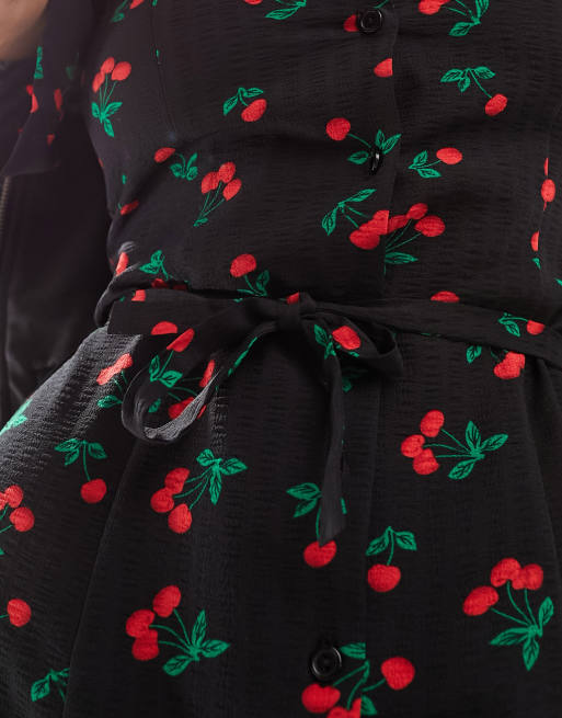 Glamorous Robe rétro mi-longue et boutonnée à l'avant en tissu