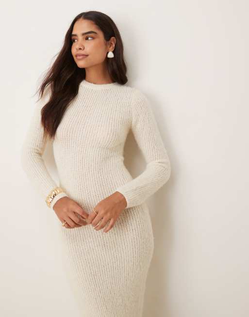 Glamorous roll neck maxi dress in cream, 2 of 4