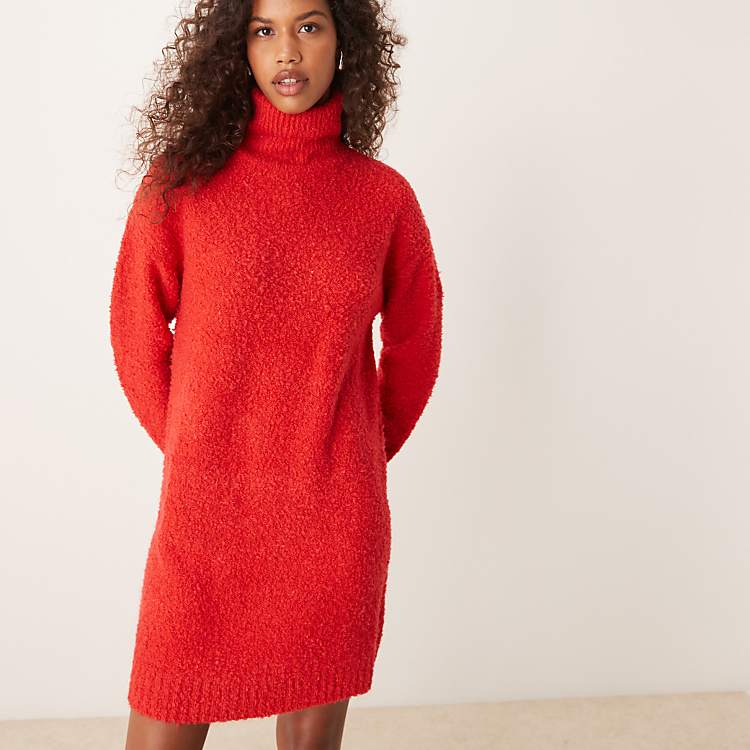 sweater red dress Scoop Neck Balloon Sleeve Tomato Just look at it Kaiia exclusive knit bodycon midaxi