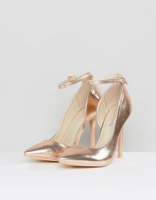 gold court shoes asos