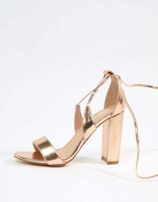 rose gold ankle strap sandals