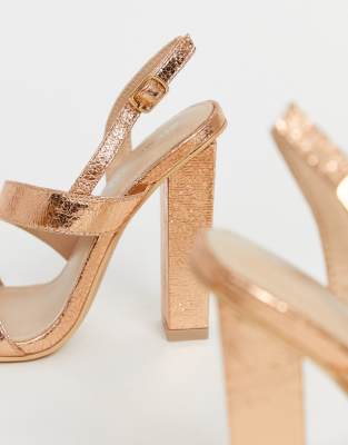 gold block heels asos