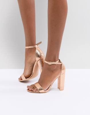 rose gold barely there sandals