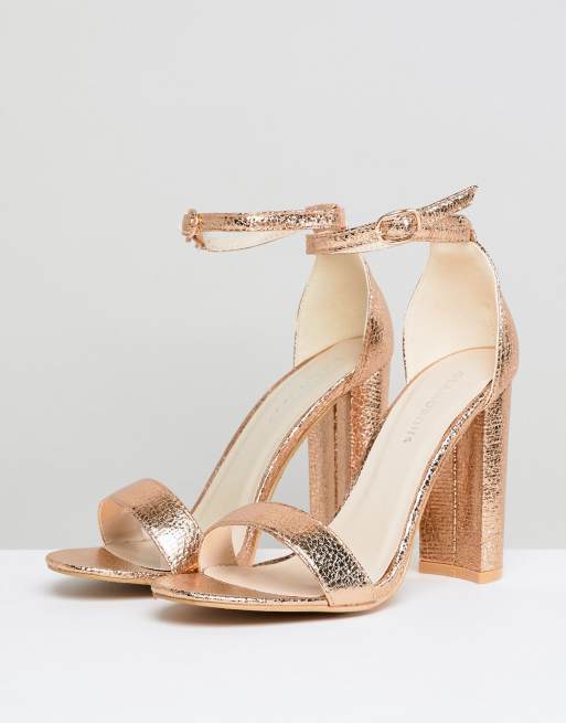 Glamorous rose gold heels sale